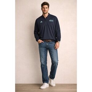 Seattle Kraken Quarter Zip Sweater Mens 2XL Navy NHL Adidas Sweatshirt Hockey